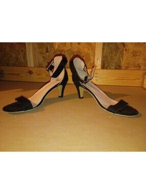 Black Ankle Strap High Heel Sandals Size 40